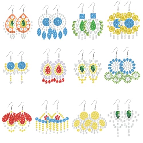 Boucles d'oreilles 5D diamant pour soirée bohème et festival vintage