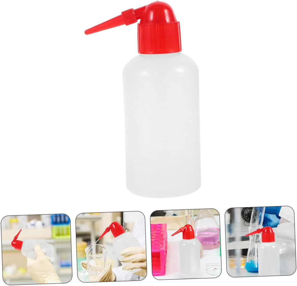 PRETYZOOM 6pcs Plastic Lab Wash Bottles Safety Squirt Bottles for Tattoo Eyelash Extension Rinse Scale