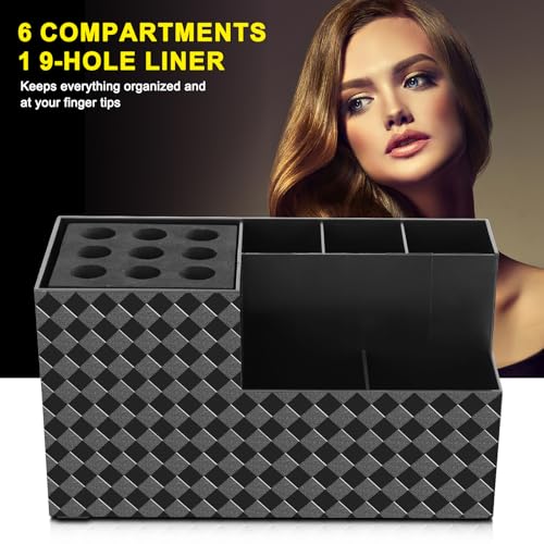 Rangement ciseaux de barbier avec compartiments modulaires peignes - 5