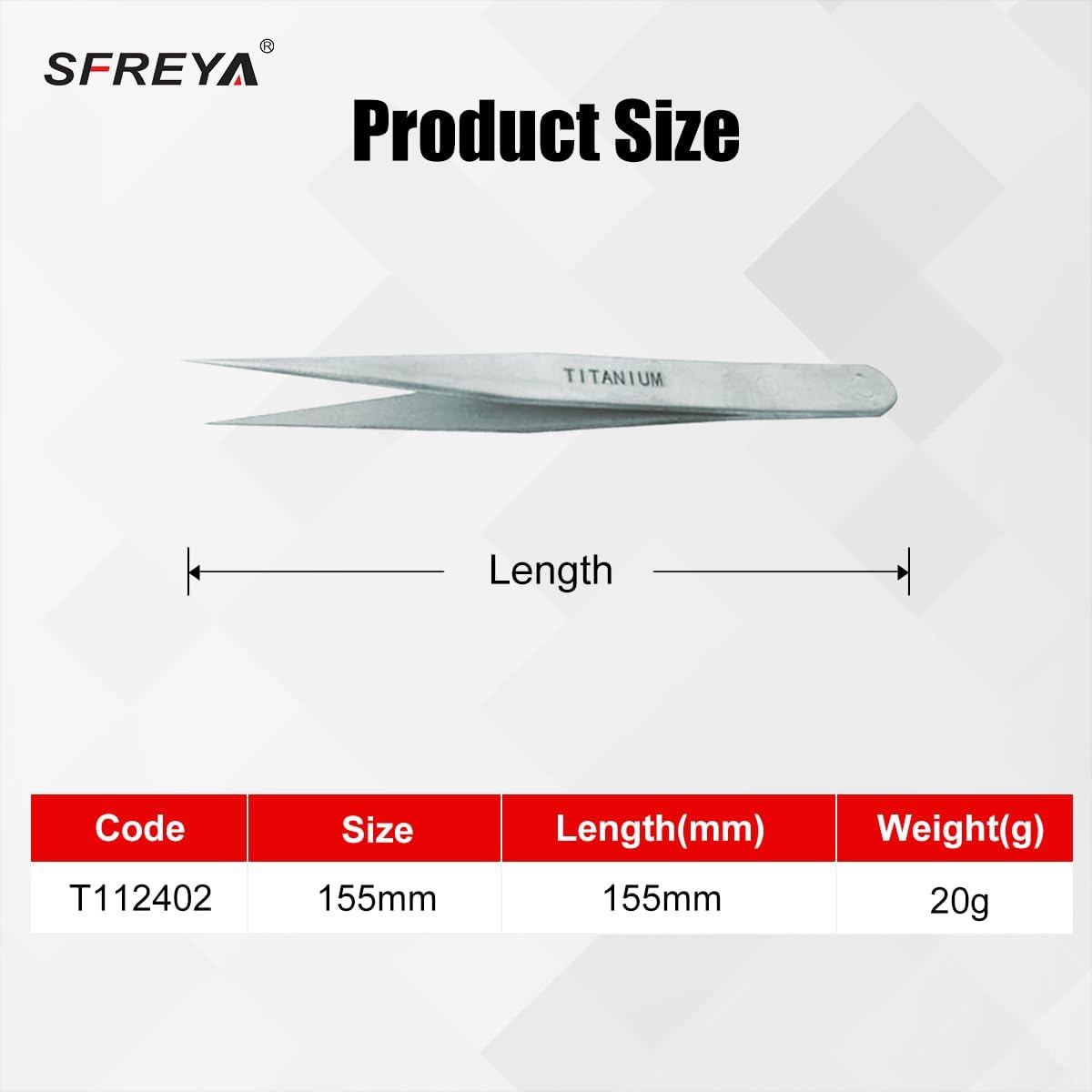 Titanium Tweezers, Sharp Pointed Tips, MRI Non-magnetic Tools, Light Weight, High Strength, Anti-corrosion, Durable, Drop-forged, Industrial Grade, T1124