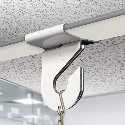 12 Drop Ceiling Hooks for Classrooms & Offices, White Heavy Duty