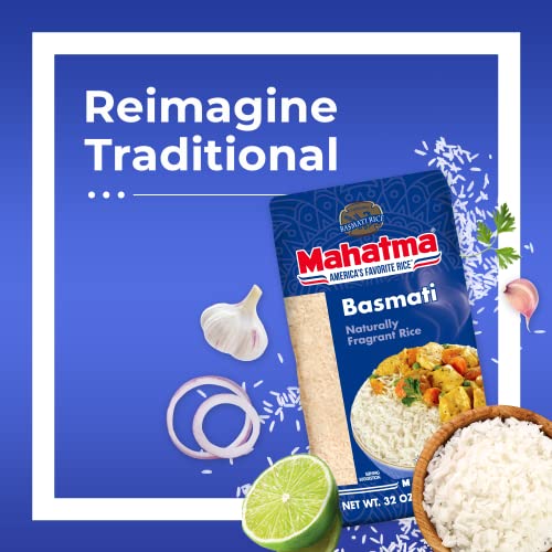 Image of Mahatma Basmati Rice, Fragrant Indian Rice, 2-Pound Bag | Aromatic rice for stovetop or microwave, quick and easy to cook, gluten-free, vegan, kosher, non-GMO, bulk bag