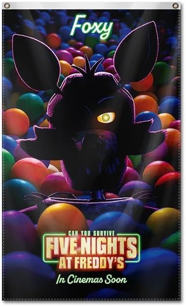 Miniatura 2 de Tapesrty clásico de terror oscuro de oso de peluche de película de 3 x 5 pies con 2 hebillas de latón para dormitorio, dormitorio juvenil, club,