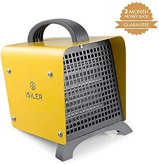 ISILER Space Heater, 1500W Portable Indoor Heater, Ceramic Space Heater with Adjustable Thermostat