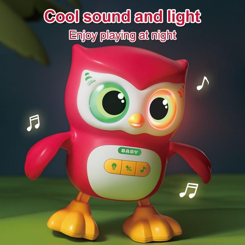 Image of Jack Royal Owl Interactive Toy, Little Owl Sleep Soother with Lights and Music Sounds, Smart Dancing Singing Educational Cute Baby Owl Toy for Kids Aged 6 and Up (Red)