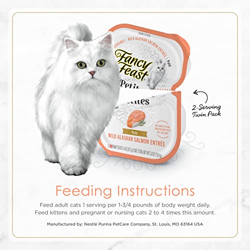Purina Fancy Feast Petites Wild Alaskan Salmon Entrée Gourmet Wet Cat Food Pate - (Pack of 12) 2.8 oz. Tubs - Thumbnail 7