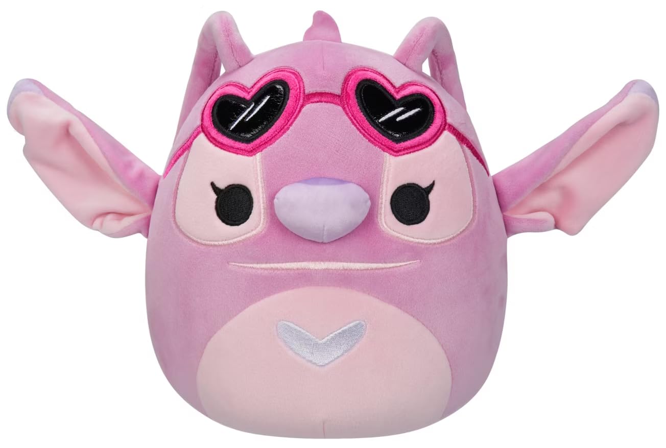 Squishmallows 8'' Valentines Stitch Angel with Heart Glasses, Pink