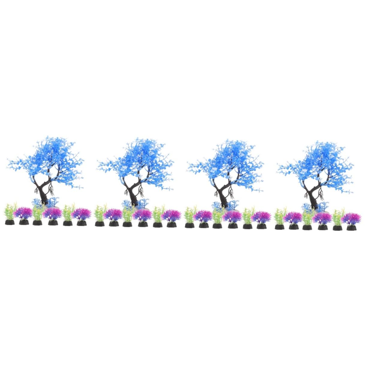 Zerodeko 4 Set Simulazione Di Piante Acquatiche Accessori Per Acquari Decorazioni Per Acquari Decorazioni Per Piccoli Acquari Piante D'Acqua Dolce Decorazioni UV Per 7 pezzi*4
