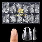 UNA GELLA Extra Short Almond Nail Tips, 504 Pcs Pre-Filed XS Almond Gel Nails, 12 Sizes Half Matte Full Cover Press Ons for Nail Extension Manicure Home DIY Salon