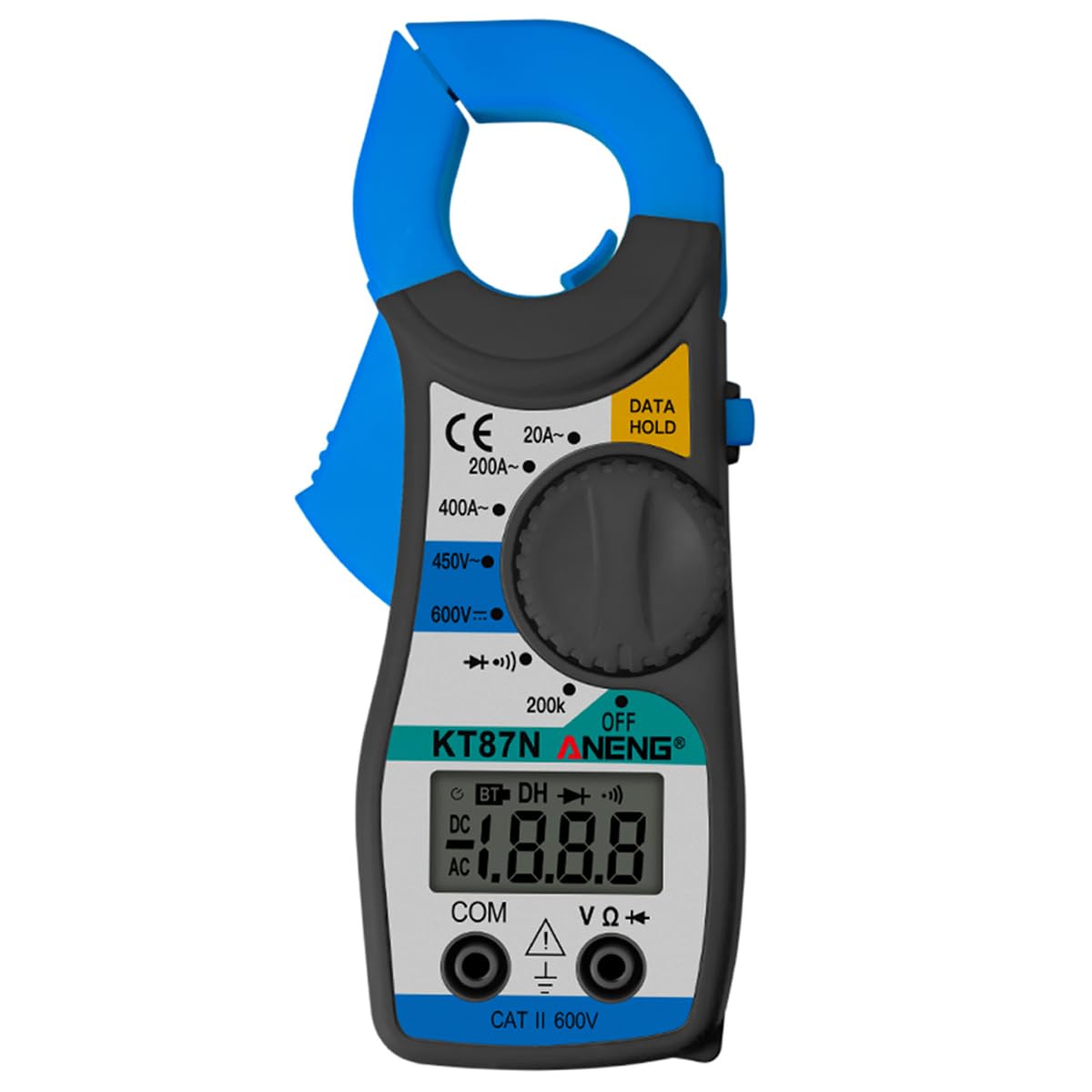 KT87N Mini Digital Clamp Meters AC/DC Voltage AC Current 600v True RMS Multimeter Capacitance Electrical Tester - Grey