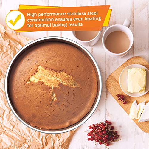Homikit Cake Tin Set of 2, 8inch Round Cake Tins Stainless Steel for Baking Roasting, Christmas Birthday Layer Cake Mould Pan Bakeware, Healthy & Sturdy, Mirror Finished & Dishwasher Safe - Image 5