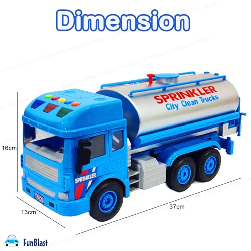 Image of FunBlast City Tanker Truck Toy - Pull Back Big Size Truck for Kids, Friction Power Toy Trucks for 3+ Years Old Boys and Girls, Light & Sound Toy for Kids with 6 Wheels (Multicolor)