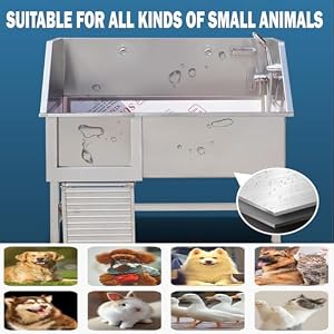 50 inch Dog Beauty Bathtub, Professional Stainless Steel pet Dog and cat Bathtub, Portable pet Bathtub, pet Cleaning Platform with Folding Step Shower and Accessories 50 inch Dog Beauty Bathtub, Professional Stainless Steel pet Dog and cat Bathtub, Portable pet Bathtub, pet Cleaning Platform with Folding Step Shower and Accessories