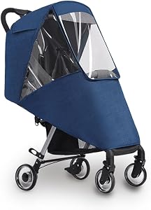 Stroller Rain Cover, Baby Travel Weather Shield Windproof and Waterproof Protect from Dust and Snow, Universal Stroller Accessory (Blue) | Breathable baby stroller cover for windproof waterproof, stroller weather shield