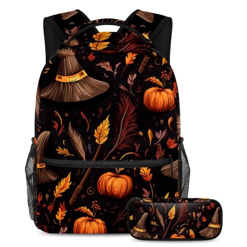 Sac à dos écolier Halloween et sa trousse assortie, idée cadeau originale pour enfant