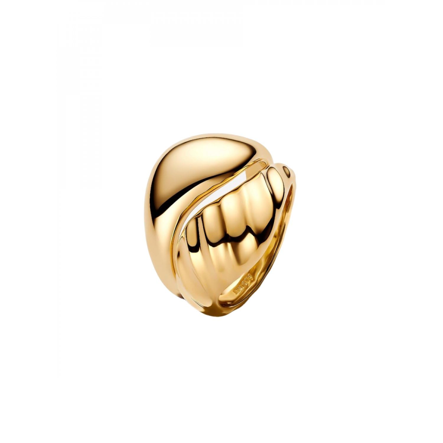 Pandora Gold Rippled Stacking Rings - 58