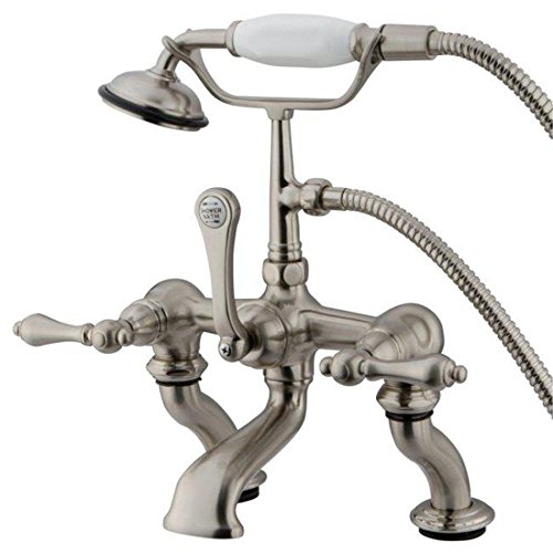 Elements of Design DT4098AL Hot Springs Deck Mount Clawfoot Tub Filler with Hand Shower, 7-1/8" in Spout Reach, Satin Nickel Elements of Design DT4098AL Hot Springs Deck Mount Clawfoot Tub Filler with Hand Shower, 7-1/8" in Spout Reach, Satin Nickel