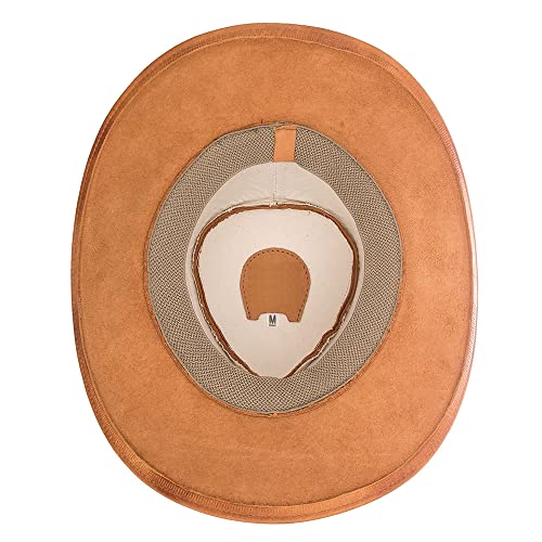 Chapéu Country em Couro Legítimo Kapell Cowboy Rodeio Roça Americano (M, BRANCO)