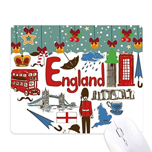 Tapis de souris Angleterre en caoutchouc antidérapant avec motif cœur