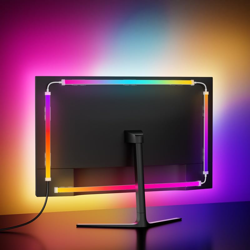 Skydimo, striscia di luci LED a 4 lati, per schermo da 27", retroilluminazione monitor, luci a LED, retroilluminazione PC, sincronizzazione con schermo a colori o musica, luce dinamica intelligente