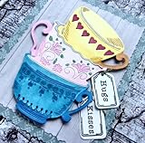 1pc Teacup Metal Cutting Die Cut & 1pc Sentiments Tag Clear Stamps for Paper Craft Handmade Card Making Greeting Cards Scrapbooking & Album Arts from Alina Crafts
