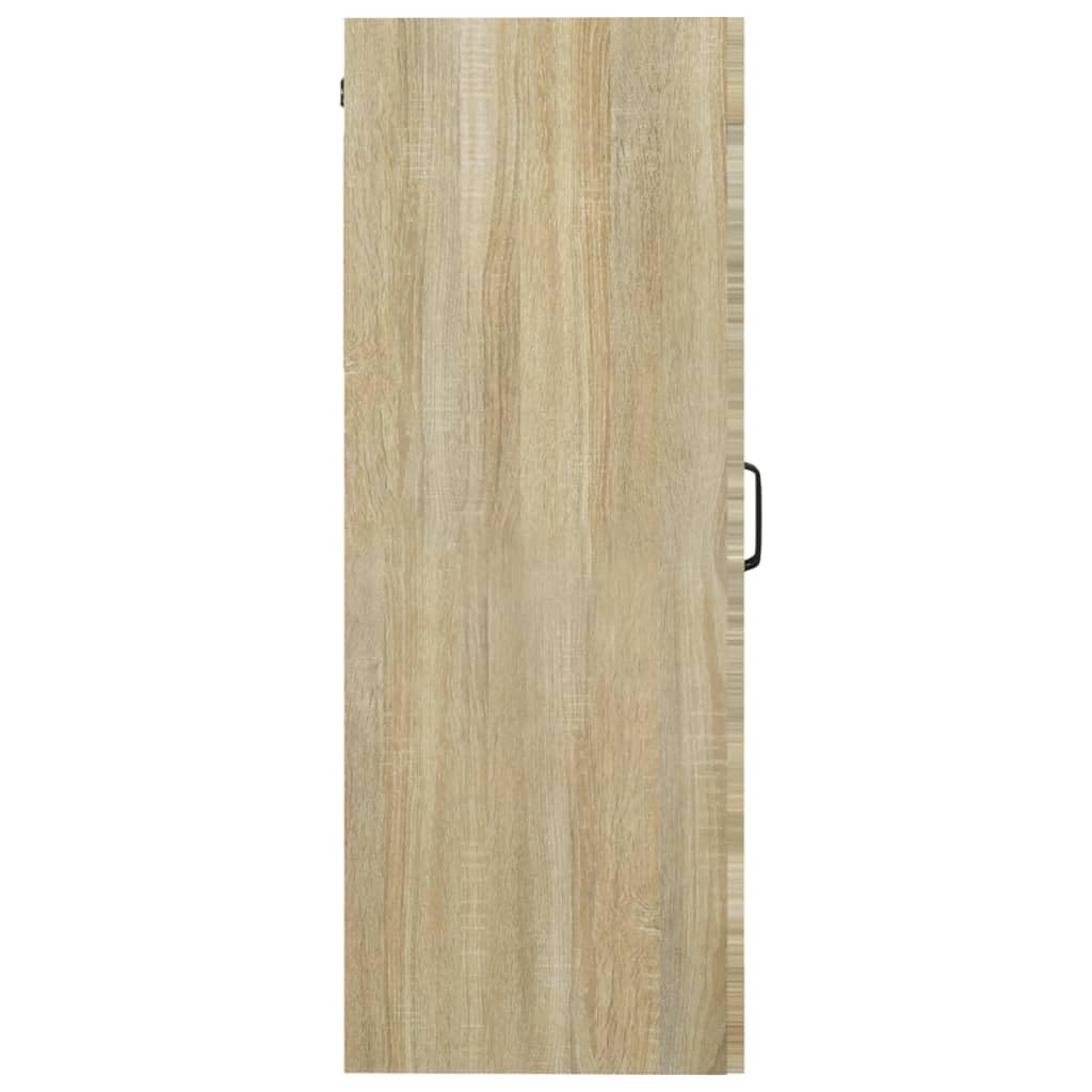 Armario colgante de roble Sonoma 69,5 x 34 x 90 cm, robusto armario de cocina de madera con mucho espacio de almacenamiento, montaje en pared o como accesorio para buffet, práctico