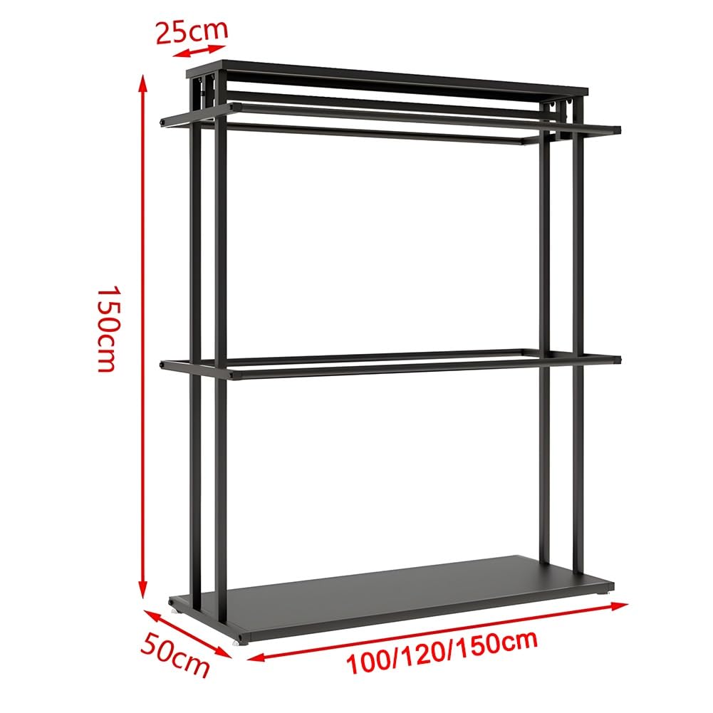 Floor-Standing Clothing Store Retail Display Racks, Commercial Fabric Sample Storage Holder, Heavy Duty Multi-Layer Curtain Blanket Display Shelves, for Boutiques Shopping Mall(150x50x150 cm)