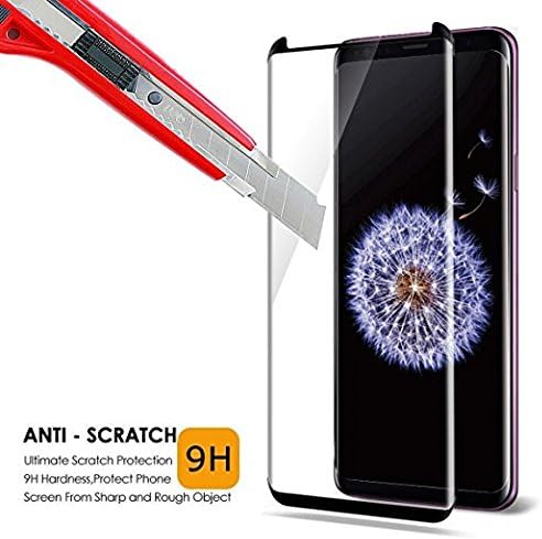 Luminira Compatible [2 - Pack] Samsung Galaxy S9 Tempered Glass Screen Protector,[9H Hardness][Anti-Scratch] [Anti-Fingerprint][3D Curved][Ultra Clear] Screen Protector for Galaxy S9(Black)