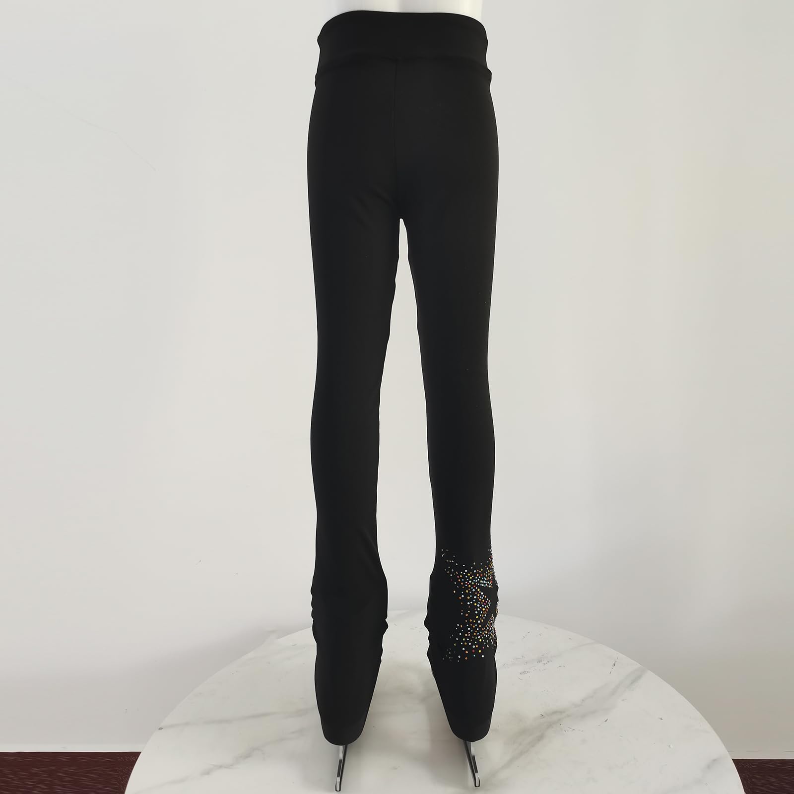 LIUHUO Pantaloni da pattinaggio artistico da ragazza neri quattro modelli pantaloni da allenamento in velluto