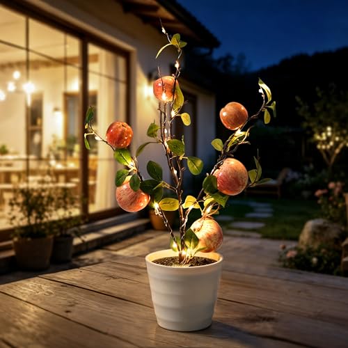 Image of Artificial Apple Tree Lamp Night Light,Apple Lamp for Home Shop Cafe Wedding Decor, Gifts for Women Mom Grandma Girlfriend on Birthday Christmas Valentines Mothers Day