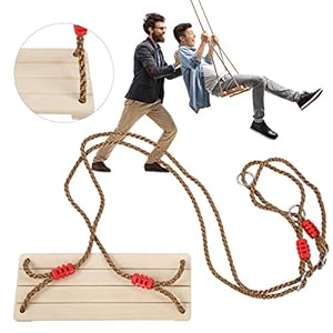 Hangende houten schommels Schommelset Plaataccessoire Hoogwaardige gepolijste houten schommel in landelijke stijl met…