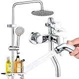 Set doccia da bagno Set doccia Soffione doccia con decontaminazione pressurizzata a quattro velocità nero europeo Kit soffione doccia confortevole (dimensioni : 81080)