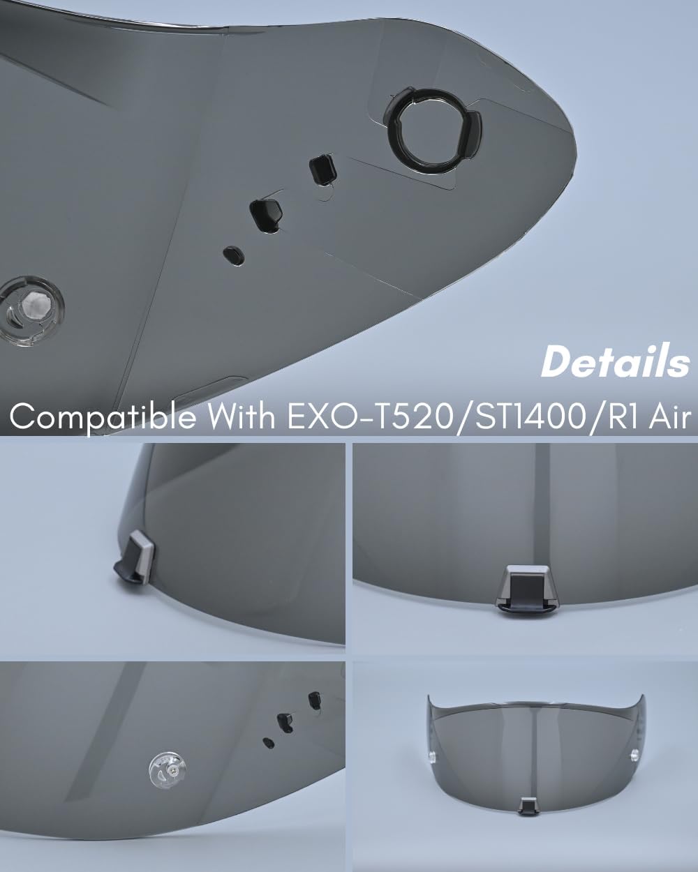 Compatible With EX0 T520 Motorcycle Helmet Visor R1 Air Face Helmet Shield Replacement ST1400 Tinted Visor (Clear Red to Gold Red)