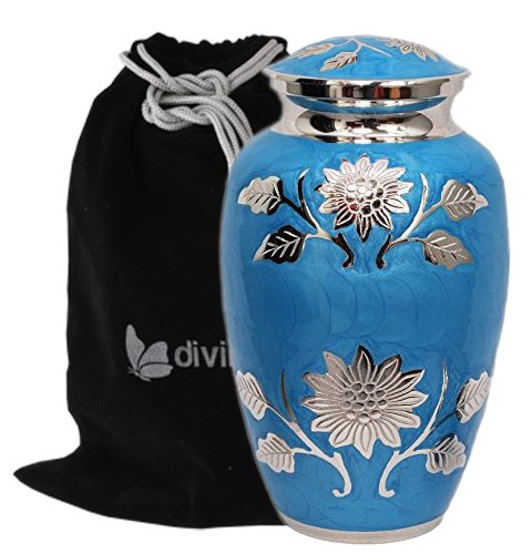 Tech Deals ๐ฅ Embossed Sunflower Blue Cremation Urn - Solid Brass Florentine Blue Urn - Handcrafted Adult Funeral Urn for Human Ashes - Affordable Large Urn Tech Deals ๐ฅ Embossed Sunflower Blue Cremation Urn - Solid Brass Florentine Blue Urn - Handcrafted Adult Funeral Urn for Human Ashes - Affordable Large Urn