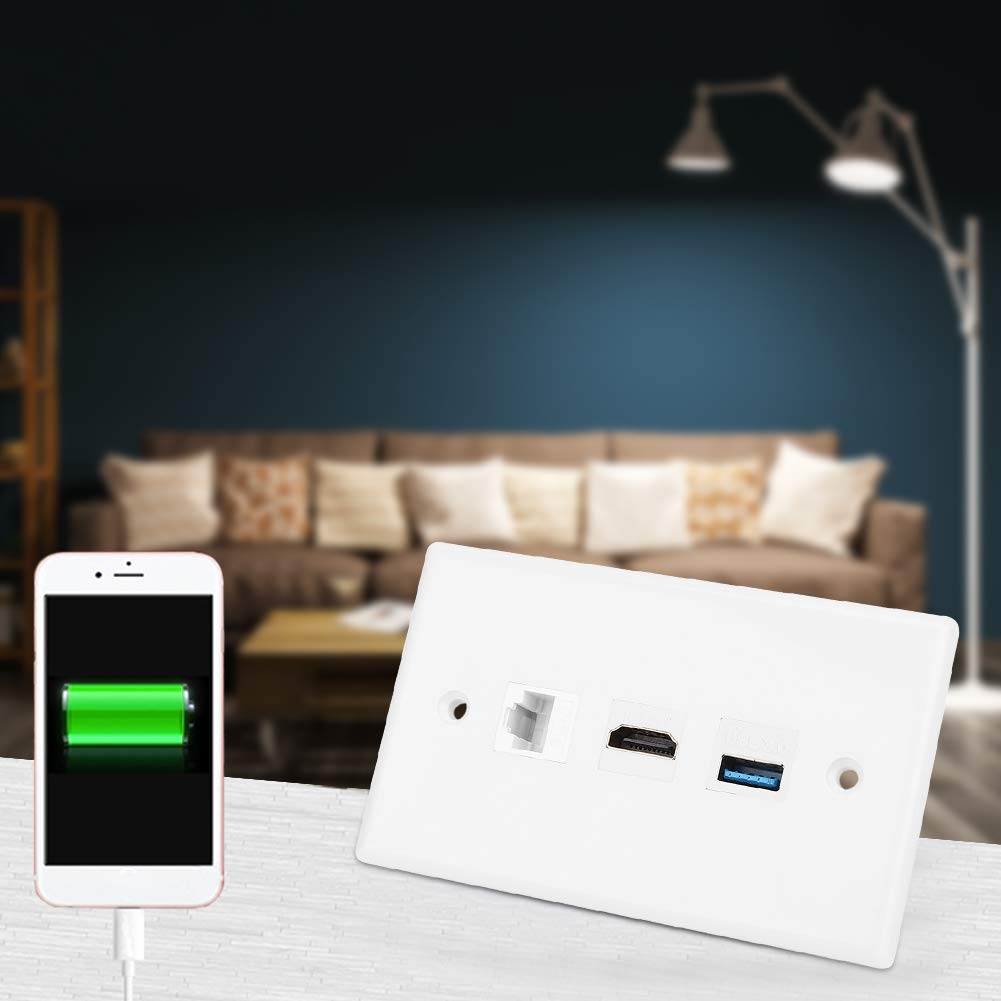 Piastra a muro Ethernet Cat6 HDMI USB 3.0 Pannello portatile multiplo
