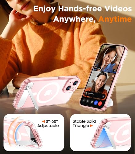 Image of Magnetic Compatible with iPhone 15 Case, [Built-in Invisible Kickstand][Compatible with MagSafe] [Military Grade Shockproof] Slim Thin Phone Case for iPhone 15 6.1 inch