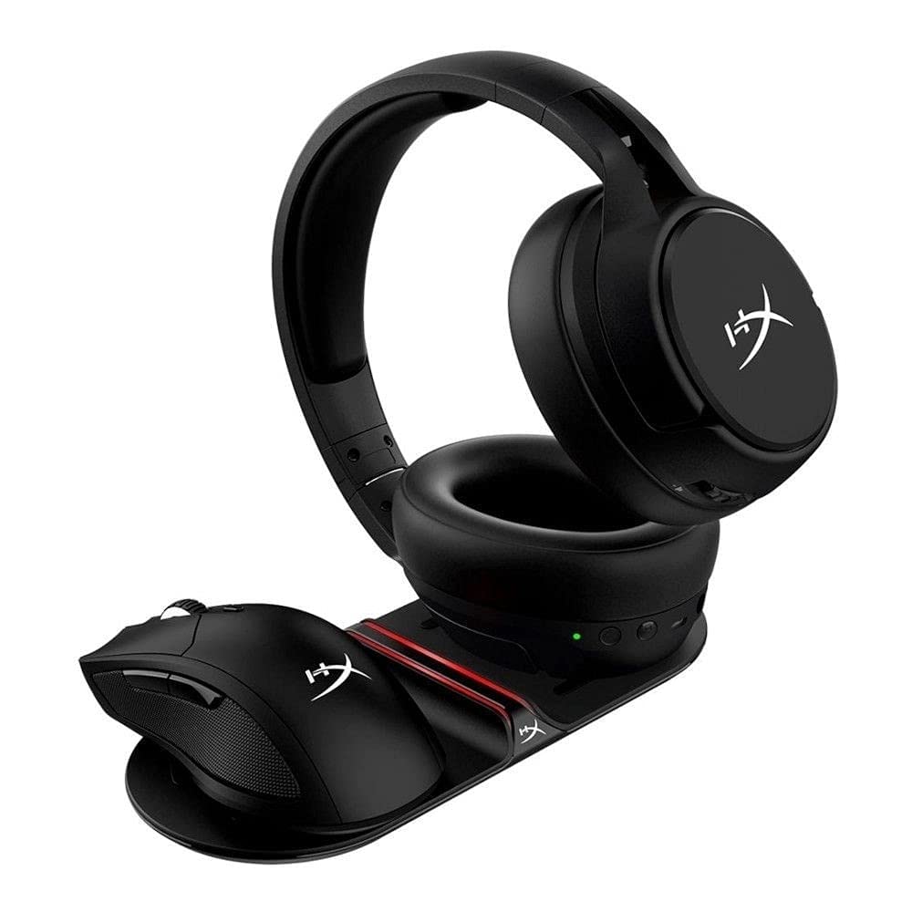 HyperX ChargePlay Base, Caricabatterie senza filo, Certificato Qi, Indicatori LED individuali, Adattatore CA da parete, Compatibile con dispositivi abilitati Qi, Spina alimentazione europea (EU), Nero