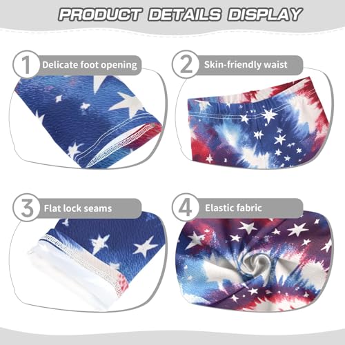 American Flag Tie Dye Swirl Girls Leggings Soft Stretch Workout Yoga Dance Pants for Kids Casual Tights3