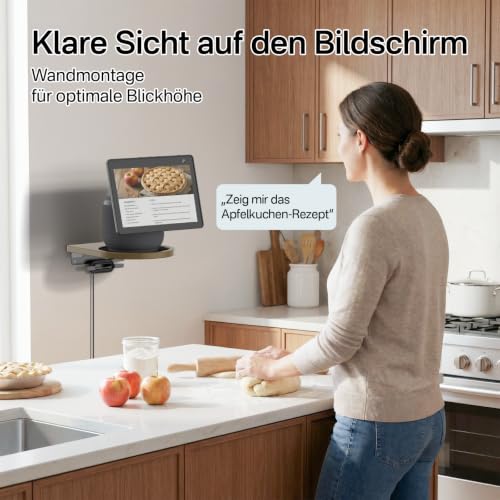 ComVome Étagère murale en bois pour Echo Show 11/Echo Show 8 4e génération/Echo Show 10 3e génération Support mural intelligent avec gestion des câbles Charge maximale de 6,8 kg – vue 6