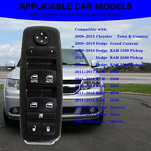 Sherxibo Power Window Switch Compatible With 2009-2015 Dodge Ram 1500 2500 3500 Replaces 4602863Ad 4602863Ac 4602863Ab 68110866Aa 68110866Ab #TOP2