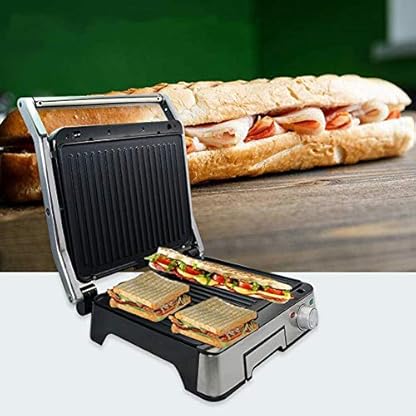 RSTJ-Sjef Kontaktgrill,Doppelseitige Heizung Panini Press Maker,Rostfreier Stahl Leichter Sandwichmaker,Wird Für Panini… – Bild 8
