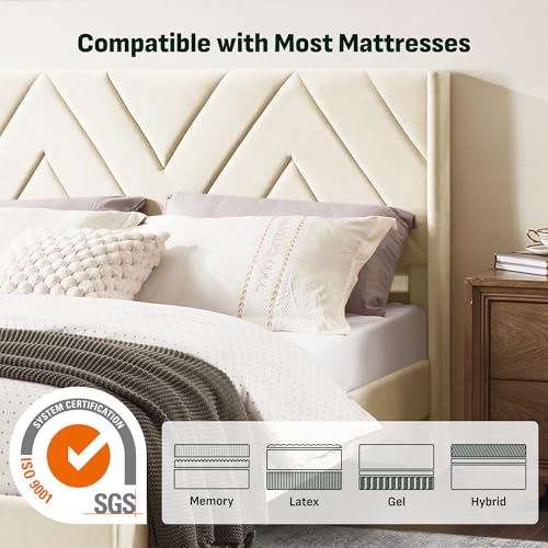Image of Softa Queen All-in-One Adjustable Bed Frame with Upholstered Bed Frame Headboard, Electric Bed with Remote Control and Whisper Quiet Motor, 10-Year Warranty