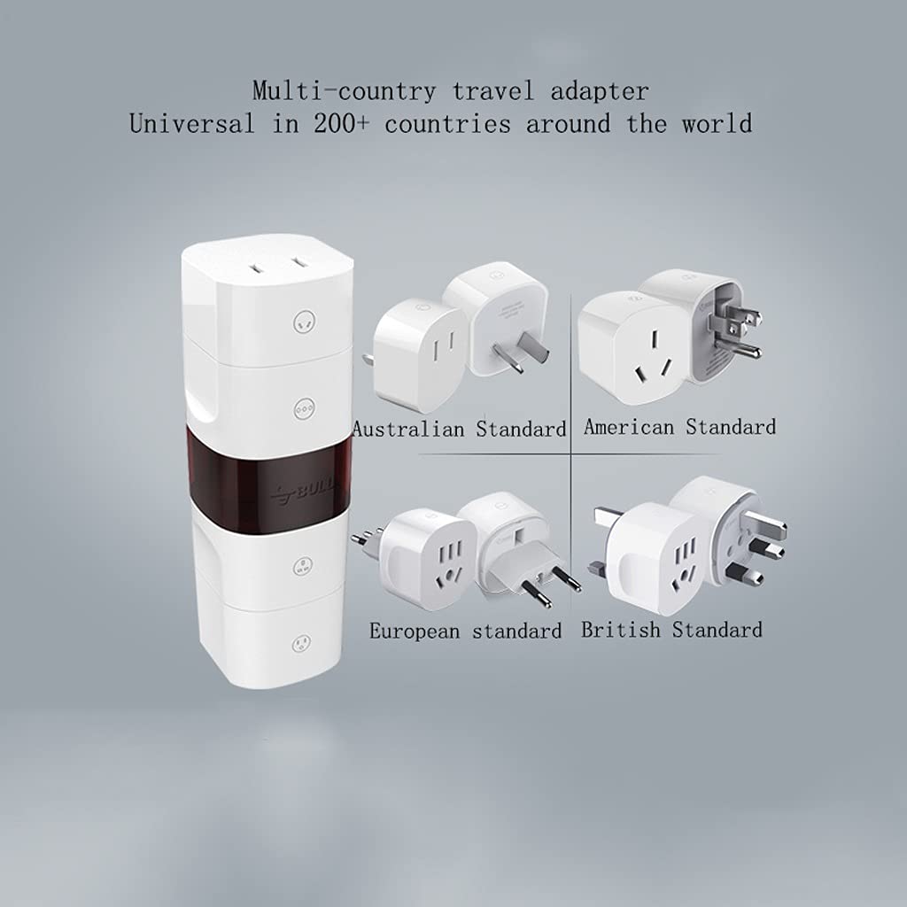 Międzynarodowa Wtyczka Adaptera Podróżna, Adapter Gniazdo Podróżowanie Universal Converter Plug, Adapter Travel Socket International, (Color : B Without USB)