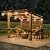 Sunjoy Wooden Grill Gazebo 10 ft. x 11 ft. Outdoor Cedar Frame BBQ Gazebo, Backyard Hot Tub Gazebo with Aluminum Hardtop Roof, Privacy Screen and Bar Shelves by SummerCove