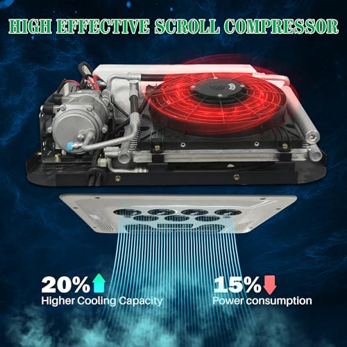 Treeligo EAC002.18.12.HC 12V /24V Rooftop Dc Air Conditioner - Roof A/C Unit -Non-Duct | Heating & Cooling | For Automotive Rv/Truck/Semi-Truck/Boat Trailer/Trailers/Sleeping Cab.Etc(12 Volt) thumb #5