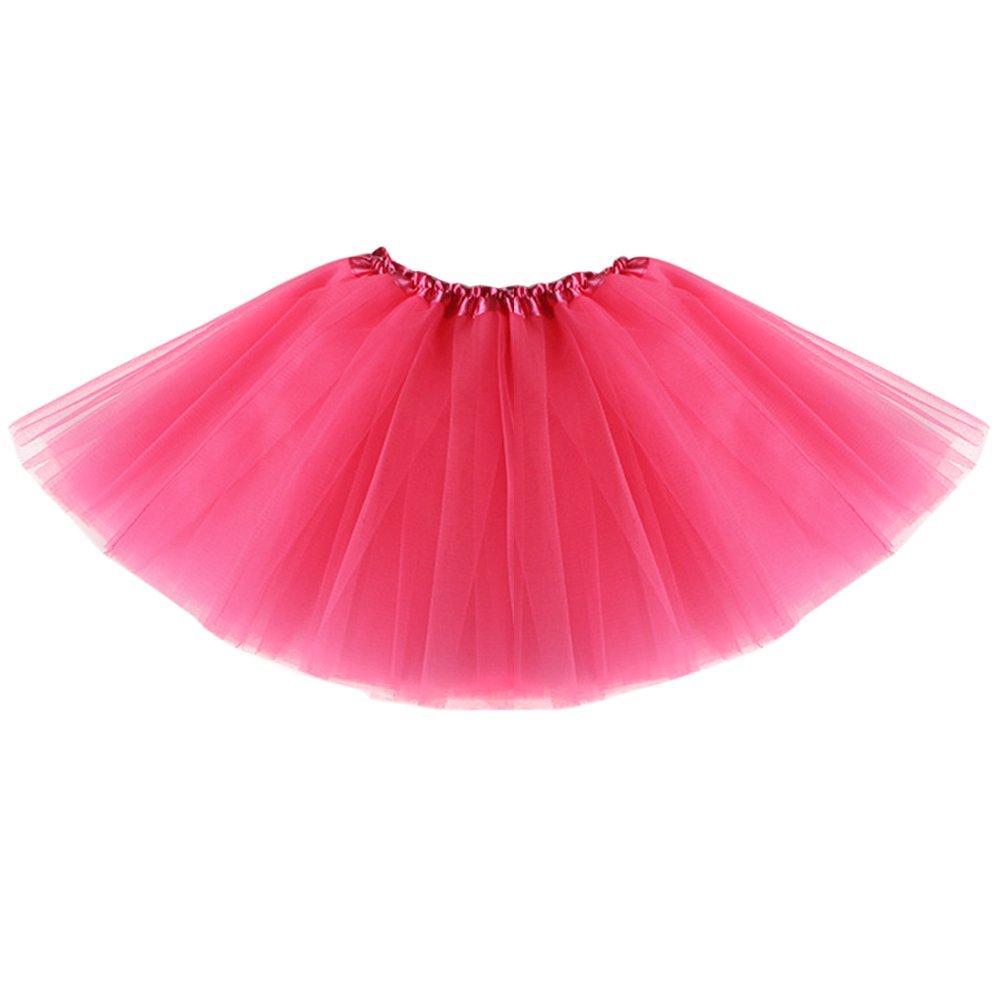 CHIC-CHIC Baby Kids Girls Tutu Fancy Skirt Dancewear Princess Lace Mini Ballet Skirt (2-7 Years Old) (Red)