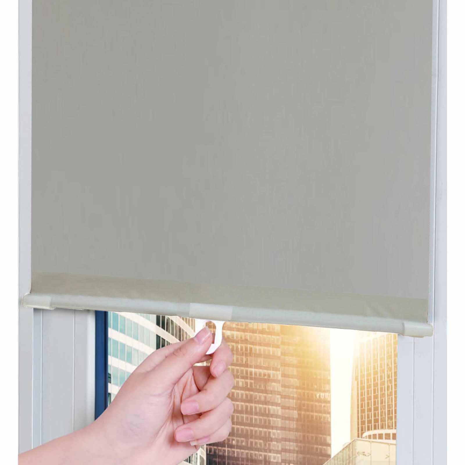 Xrdbfd Suction Cup Roller Shades Without Drilling, Blackout Roll Up Blinds for Roof Windows and Doors, Retractable Balcony Sunshade Roller Blinds, Privacy Curtains,Grey-75x125cm(29.5 * 49.2in)