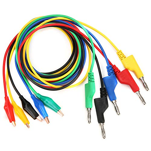 Fils De Test Multimètre - 5 Câbles Banane 4mm + 10 Pinces Crocodile 105cm - 19A/1000V - 5