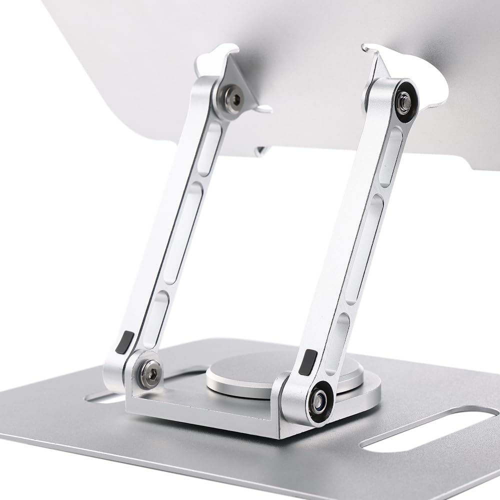 UPERFECT 7-22 Pollici Supporto Portatile Regolabile con Base Girevole 360° Rialzo Ergonomico per Scrivania Alluminio Resistente per Monitor Laptop Tablet