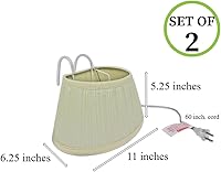 Vista 2 de Evelots Lámpara de Lectura para Cabecero de Cama Luz de Libro (Paquete de 2) Pantalla de Tela Suave - Cordón de Encendido/Apagado Fácil